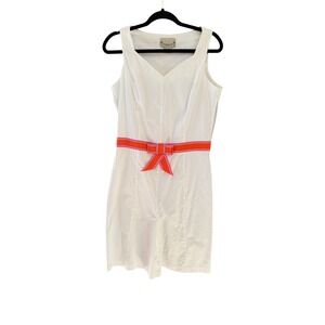 Tropical Al White Sleeveless Romper Pink Orange Bow Belt‎ 6 Summer Resort